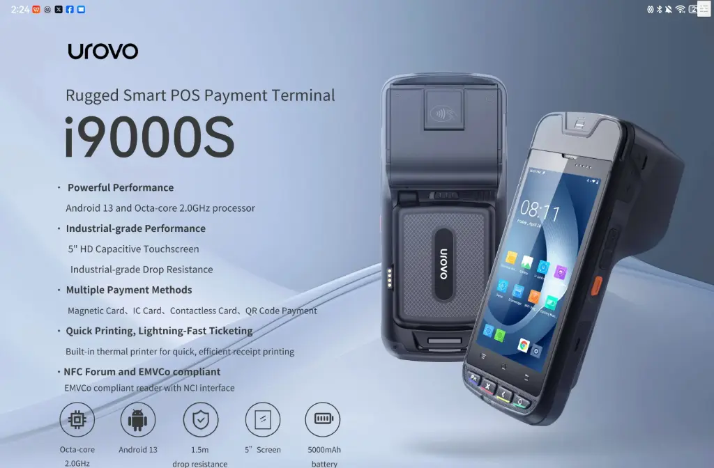 UROVO i9000S Android Smart POS