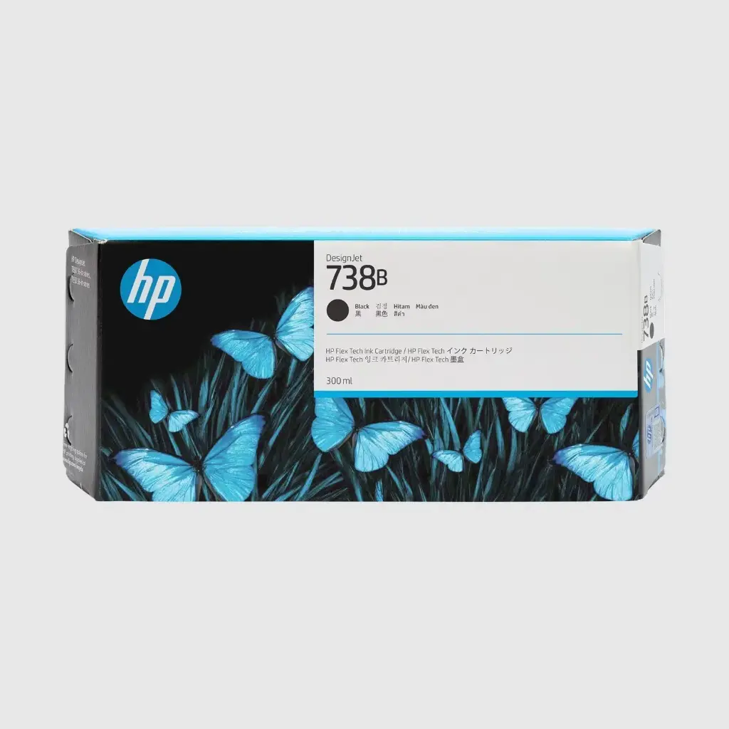 HP 738B 300-ml Black DesignJet Ink Cartridge