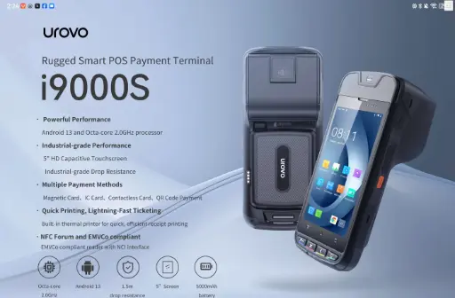 [UROVO-i9000s] UROVO i9000S Android Smart POS