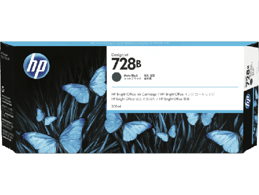 [3WX30A] HP 728B 300-ml Matte Black Ink Crtg
