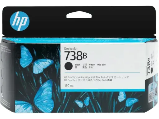[498P2A] HP 738B 130-ml Black DesignJet Ink Cartridge